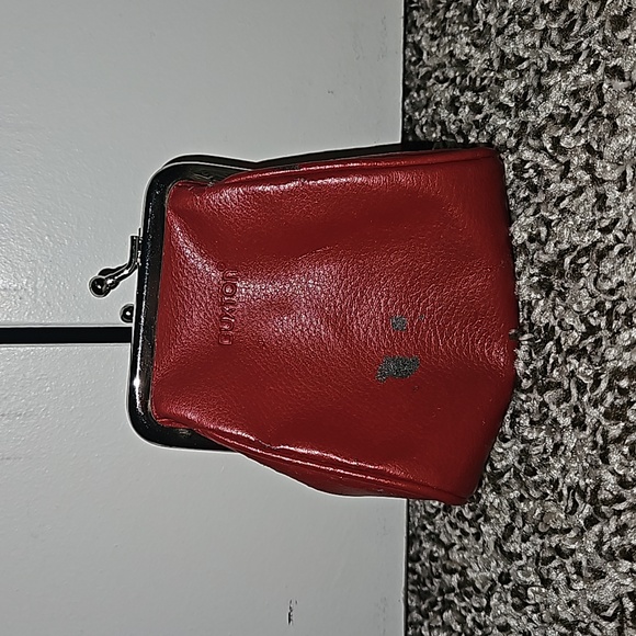 Vintage Buxton Red Leather Coin Purse - Picture 1 of 5
